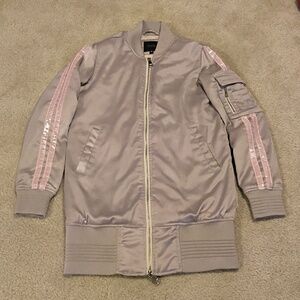 Guess Baby Pink Long Bomber Jacket